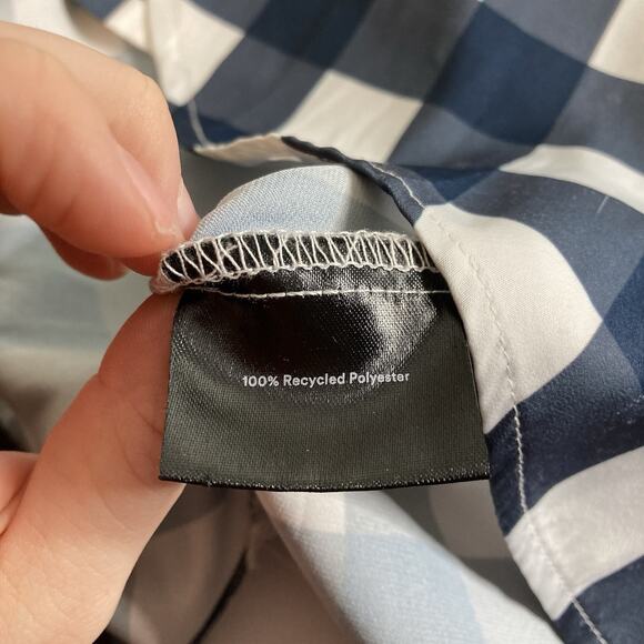 Summersalt Navy Gingham Blouse Size XS Coastal Boho Peasant Flowy Nautical - Picture 6 of 11